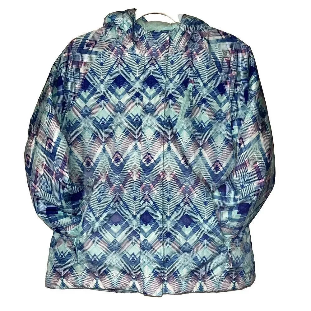 Children’s Place Winter‎ Coat Girls Youth XL 14 Purple Blue Fleece Lined Hooded
